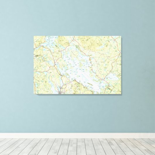 Plattegrond Winnipesaukee (1986) Canvas Afdruk (Insitu (Houten vloer))