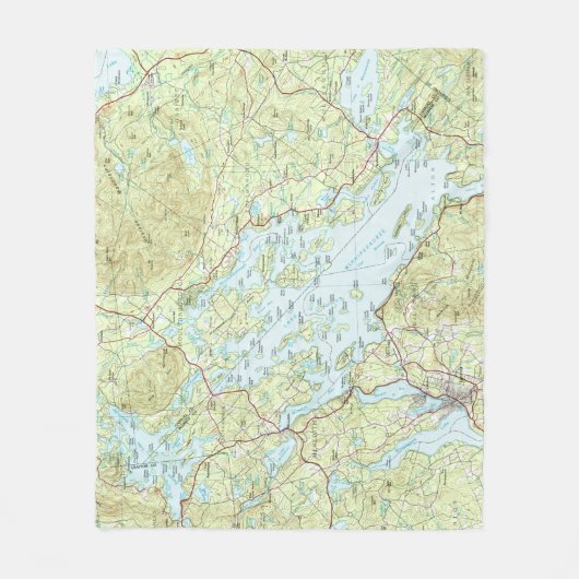 Plattegrond Winnipesaukee (1986) Fleece Deken (Voorkant)