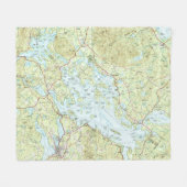 Plattegrond Winnipesaukee (1986) Fleece Deken (Voorkant (Horizontaal))