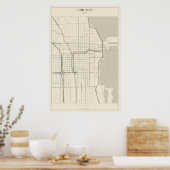Plattegrondposter van Chicago Poster (Keuken)