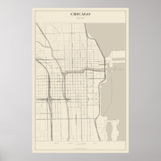 Plattegrondposter van Chicago Poster