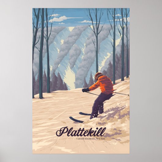 Plattekill Catskill Mountains NY VS Skigebied Poster (Voorkant)