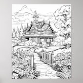 Platteland boerderij Kleurplaat Poster (Voorkant)