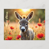 Platteland ezel nieuwsgierige ogen vredige kunst