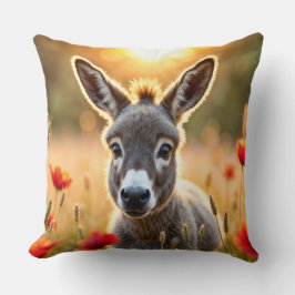 Platteland ezel nieuwsgierige ogen vredige kunst kussen