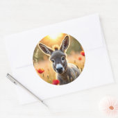 Platteland ezel nieuwsgierige ogen vredige kunst ronde sticker (Envelop)