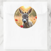Platteland ezel nieuwsgierige ogen vredige kunst ronde sticker (Tas)