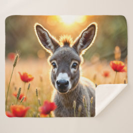 Platteland ezel nieuwsgierige ogen vredige kunst sherpa deken