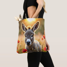 Platteland ezel nieuwsgierige ogen vredige kunst tote bag