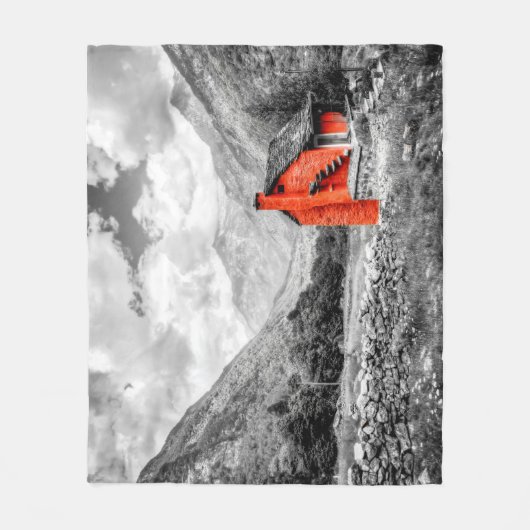 Platteland Landschap Zwart-wit Fotografie Fleece Deken (Voorkant)