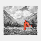 Platteland Landschap Zwart-wit Fotografie Fleece Deken (Voorkant (Horizontaal))