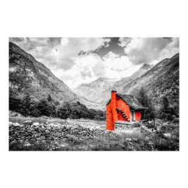 Platteland Landschap Zwart-wit Fotografie Foto Afdruk