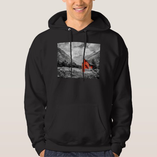 Platteland Landschap Zwart-wit Fotografie Hoodie (Voorkant)