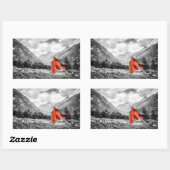 Platteland Landschap Zwart-wit Fotografie Rechthoekige Sticker (Vel)