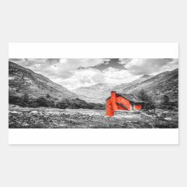 Platteland Landschap Zwart-wit Fotografie Rechthoekige Sticker