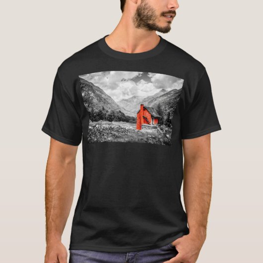 Platteland Landschap Zwart-wit Fotografie T-shirt (Voorkant)