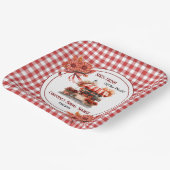 Platteland Picnic Gingham Vrijgezellenfeest Papieren Bordje (Gebogen)