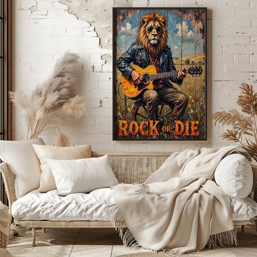 Platteland Rockstar: Lion on Wheel Poster