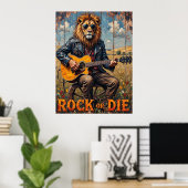 Platteland Rockstar: Lion on Wheel Poster (Thuiskantoor)