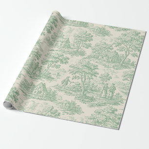 Platteland Salie Groen Toile Boerderij Dier Cadeaupapier
