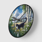 platteland Tuxedo Cat Exploring Ronde Klok (Hoek)