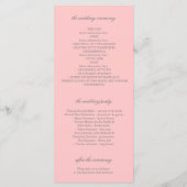 Platteland Zilveren Bloemen Roze Trouwprogramma's Programmakaart (Achterkant)