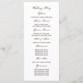 Platteland Zonnebloemen Krans Trouwprogramma's Programmakaart (Achterkant)