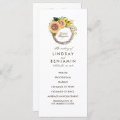 Platteland Zonnebloemen Krans Trouwprogramma's Programmakaart (Voorkant / Achterkant)