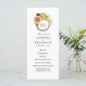 Platteland Zonnebloemen Krans Trouwprogramma's Programmakaart (Staand voorkant)