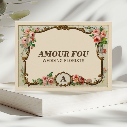 plattelands- en orkestoor voor het monogram van h visitekaartje