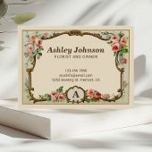 plattelands- en orkestoor voor het monogram van h visitekaartje