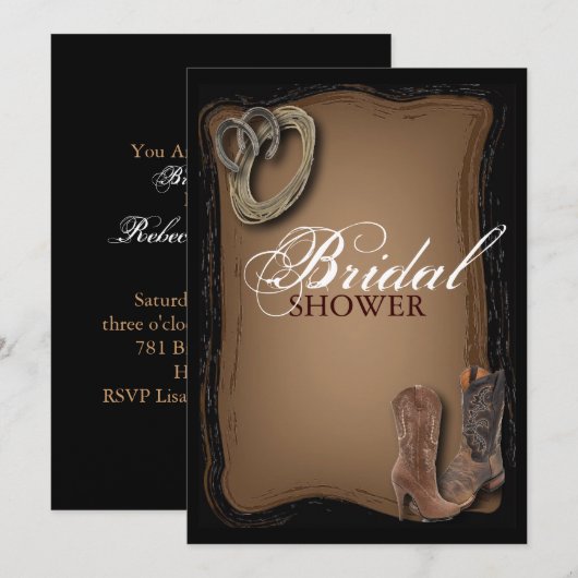 plattelands-western vrijgezellenfeest cowboy kaart (Voorkant / Achterkant)