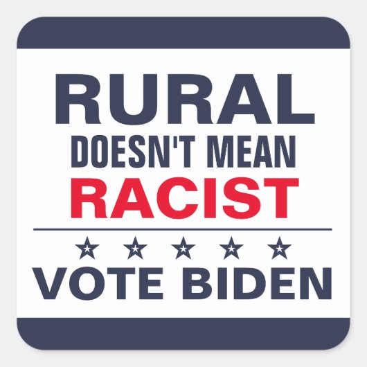 Plattelandsantiracisme Pro-Biden Harris Stemmen Bl Vierkante Sticker (Voorkant)