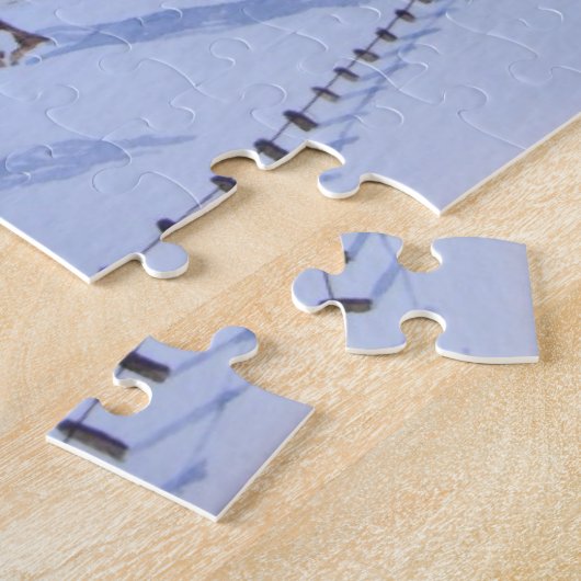 Plattelandsberglandschap met sneeuw op het plattel legpuzzel (Zijkant)