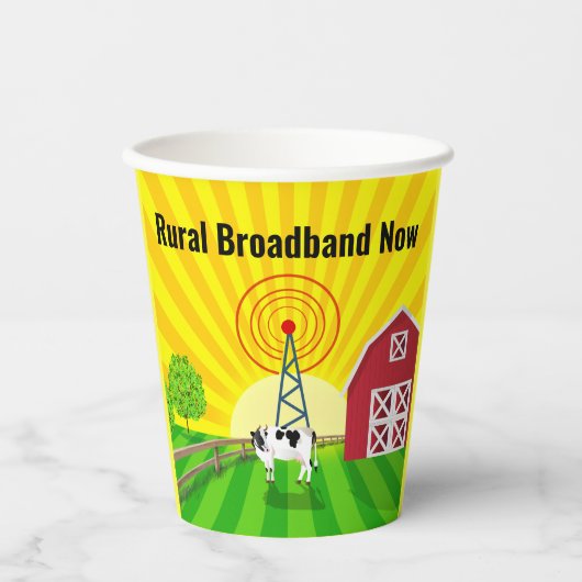 Plattelandsbreedband nu papieren bekers (Voorkant)