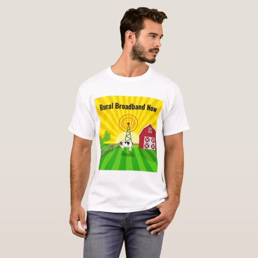 Plattelandsbreedband nu t-shirt (Voorkant volledig)