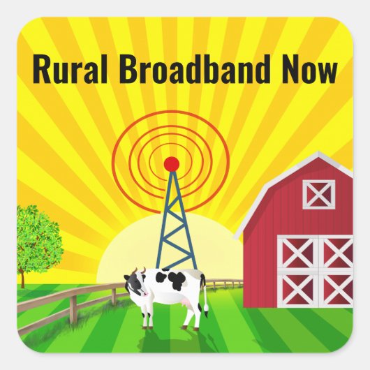 Plattelandsbreedband nu vierkante sticker (Voorkant)