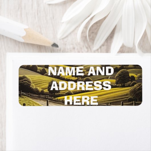 Plattelandschap retour adreslabels etiket (Insitu)