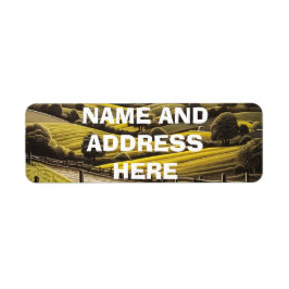 Plattelandschap retour adreslabels etiket