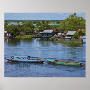 Plattelandsgebied, Tonle Sap Lake, Siem Reap, Angk Poster