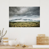Plattelandsgebieden onder het Cloudy Sky Poster (Keuken)