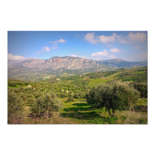 Plattelandsgebieden op Kreta, Griekenland Foto Afdruk (Voorkant)
