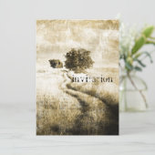 Plattelandsherfst boerderij eikenboom westerne lan kaart (Staand voorkant)