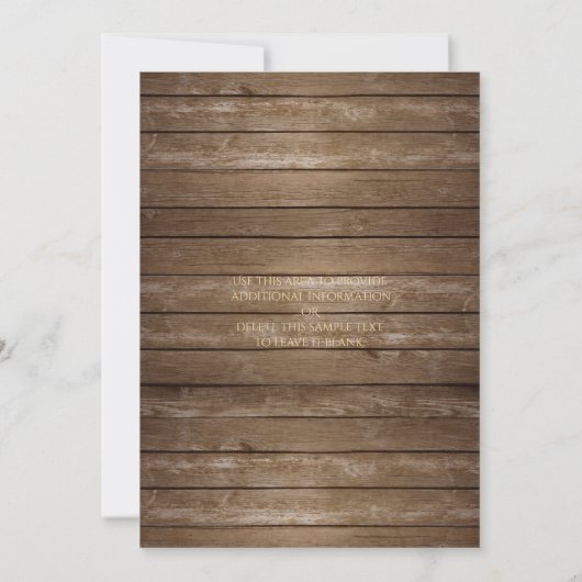 plattelandshout | Lights & Lace Wedding Kaart (Achterkant)