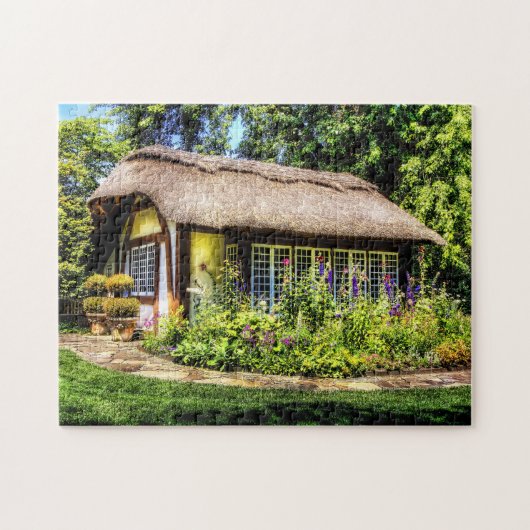 Plattelandshuis met puzzel met een kapend dak legpuzzel (Horizontaal)