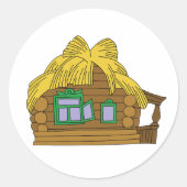 Plattelandshuis Ronde Sticker (Voorkant)