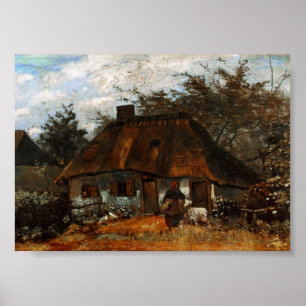 Plattelandshuisje en Vrouw met Geit, Vincent van Poster