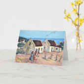 Plattelandshuisjes door het Zee Kaart (Gele Bloem)