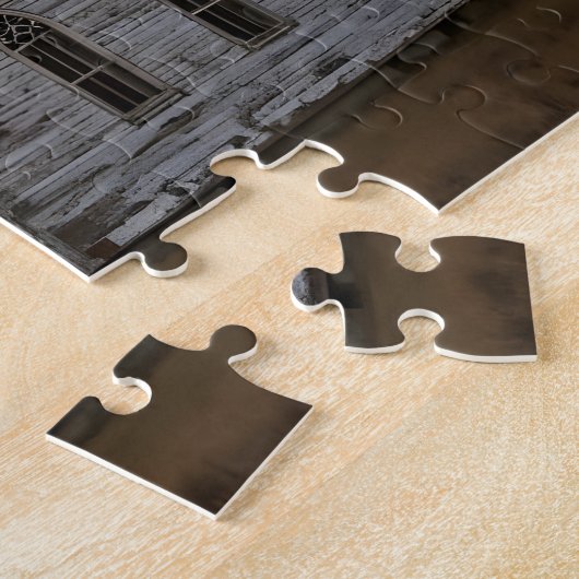 Plattelandskerk Sunrise Countryside Christelijk Legpuzzel (Zijkant)