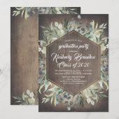 plattelandsland | Greenery Gold Lijst Afstuderen Kaart (Voorkant / Achterkant)